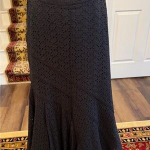 Coldwater Creek Black Eyelet Tiered Skirt
